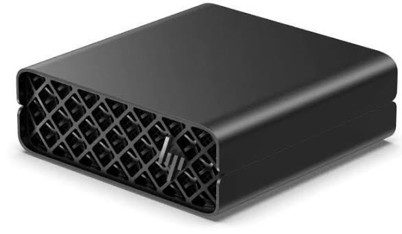 HP ZGX Nano compact AI station viewed from the front.