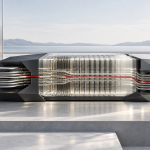 Abstract wide unified-memory architecture carrying many parallel data channels through a translucent memory volume.